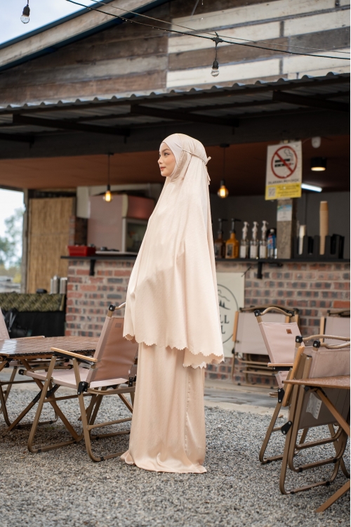 Telekung Elvina Warm Sand 